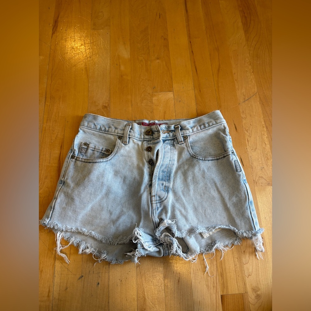 Vintage Silver High Rise Button Up Shorts
